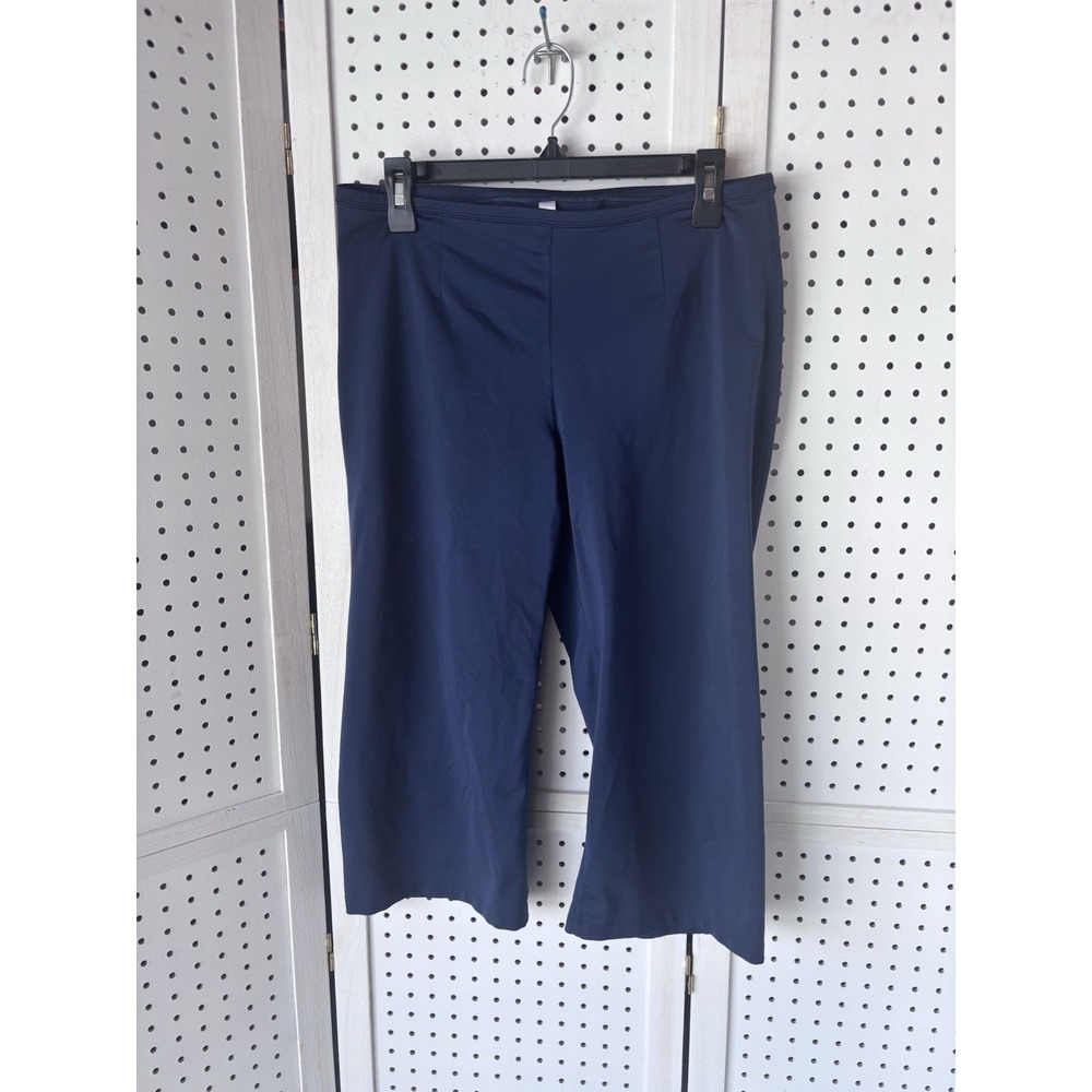Ativa Women's Lg Navy Blue‎ Wide Leg Active Athletic Capri Pants